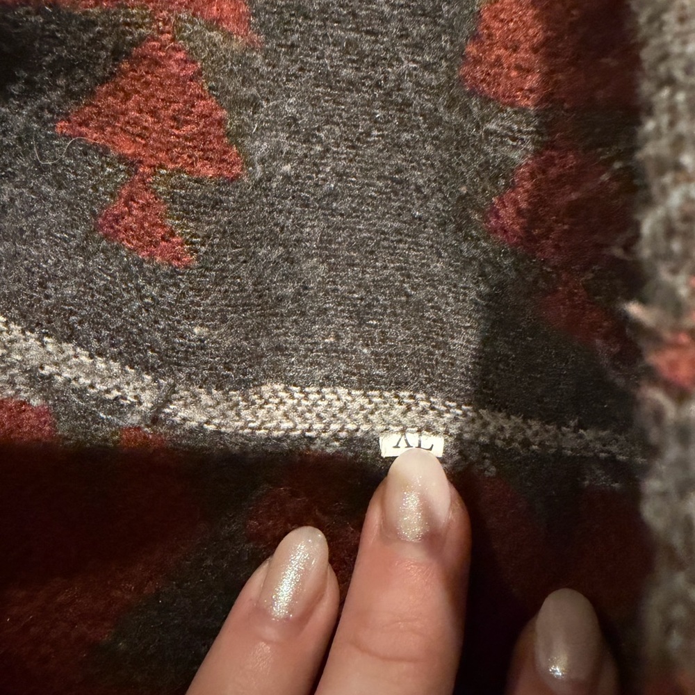 Southwestern Pattern Button-Up Jacket In Maroon, … - image 2